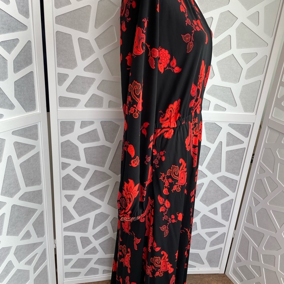 Tory Burch Floral Jersey Dress in Black Mountain Paisley sz L Large - Picture 8 of 16